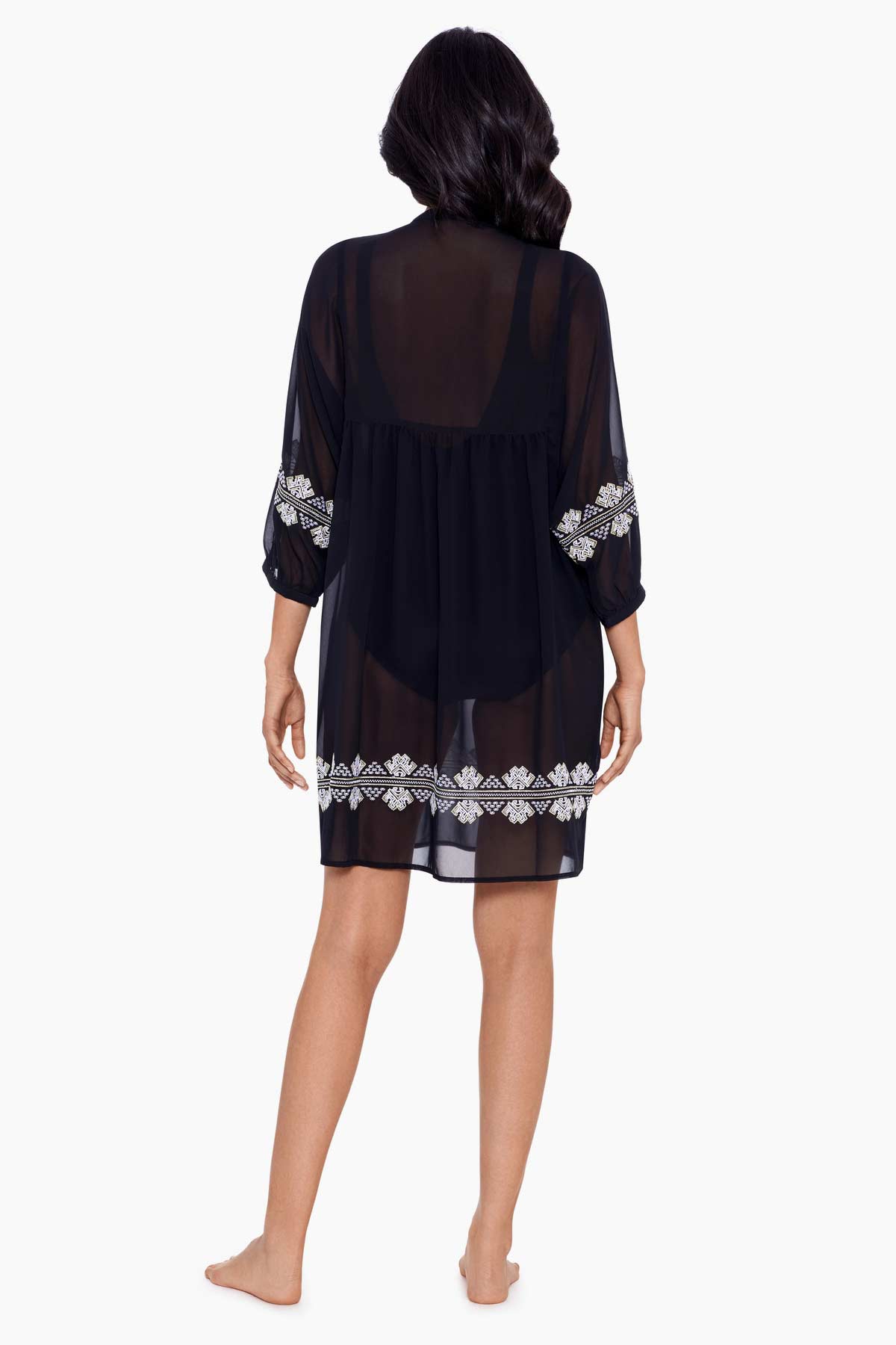 Miraclesuit Black/White Shore Leave Beach Dress Swim Cover Up