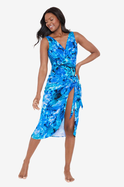 Miraclesuit Blue/Multi Sous Marine Long Sarong Swim Cover Up