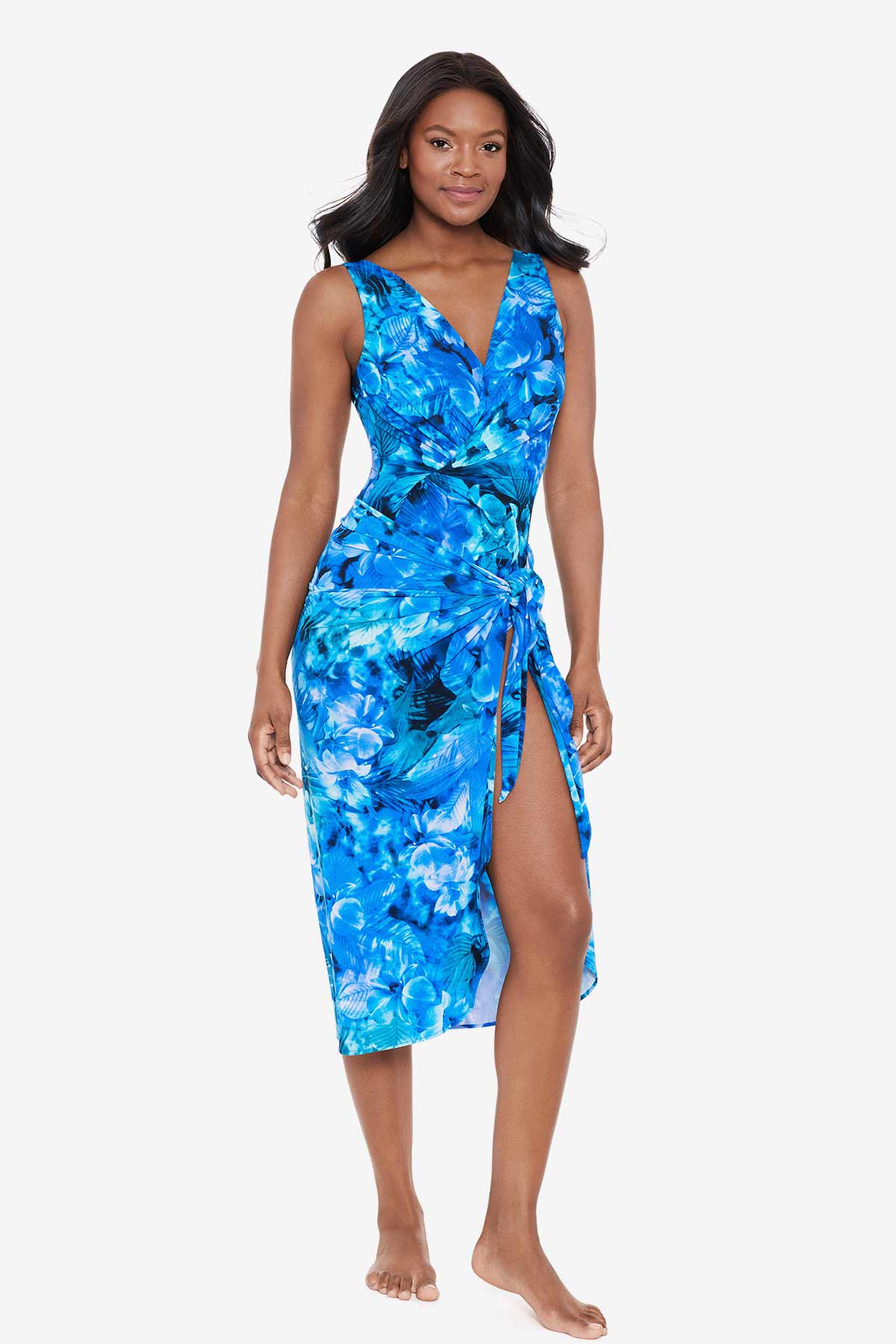 Miraclesuit Blue/Multi Sous Marine Long Sarong Swim Cover Up