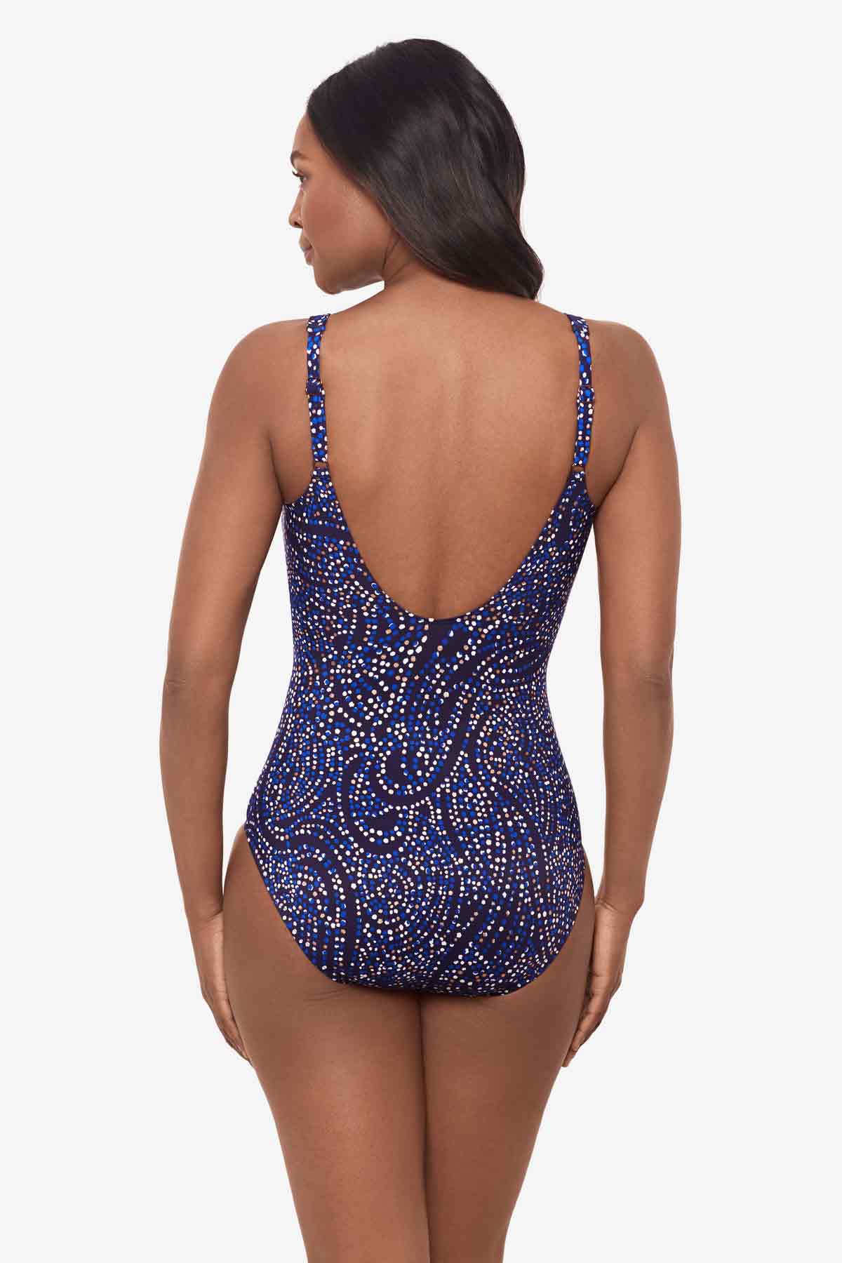 Miraclesuit Plum/Multi Spotlight Oceanus One Piece Swimsuit DD-Cup
