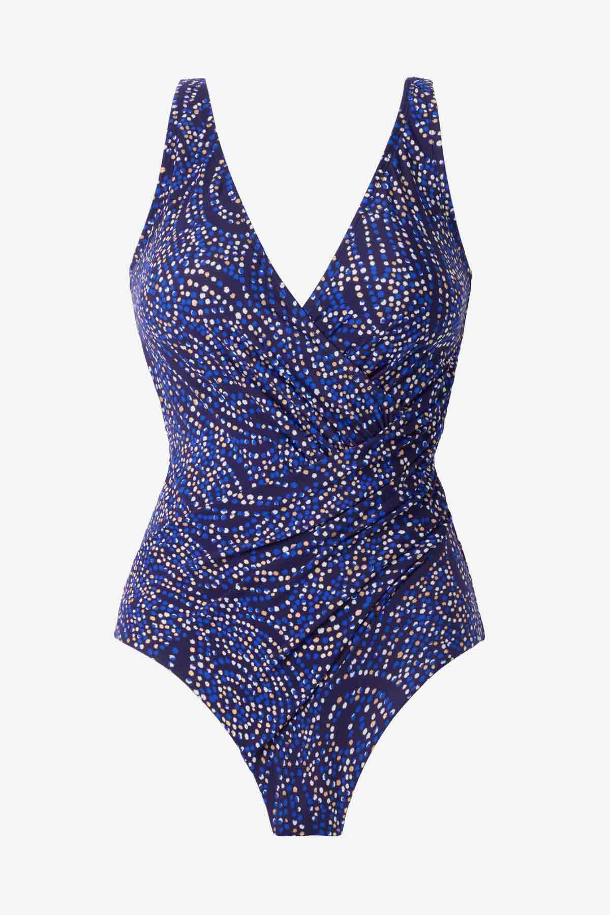 Miraclesuit Plum/Multi Spotlight Oceanus One Piece Swimsuit DD-Cup