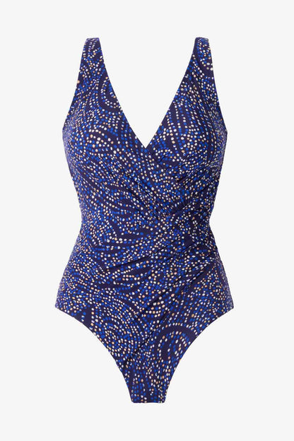 Miraclesuit Plum/Multi Spotlight Oceanus One Piece Swimsuit DD-Cup