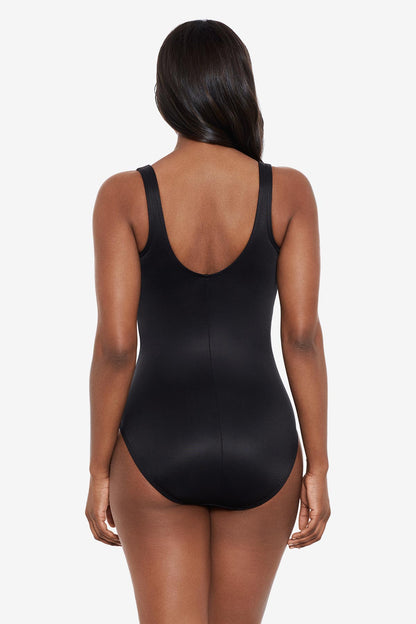 Miraclesuit Black Sideswipe One Piece Swimsuit DD-Cup