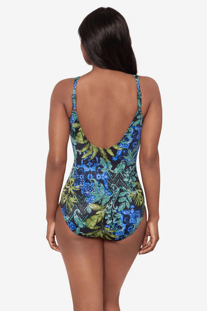 Miraclesuit Black/Multi DD-Cup Oceanus One Piece Swimsuit in Gasparilla