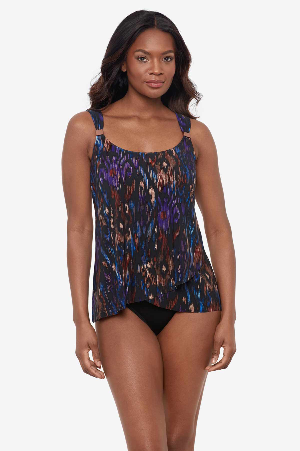 Miraclesuit Black/Multi Tapiz Dazzle Tankini Top DD-Cup