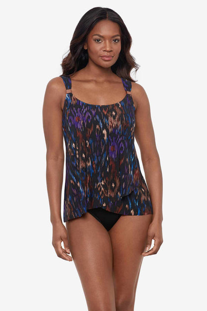 Miraclesuit Black/Multi Tapiz Dazzle Tankini Top DD-Cup