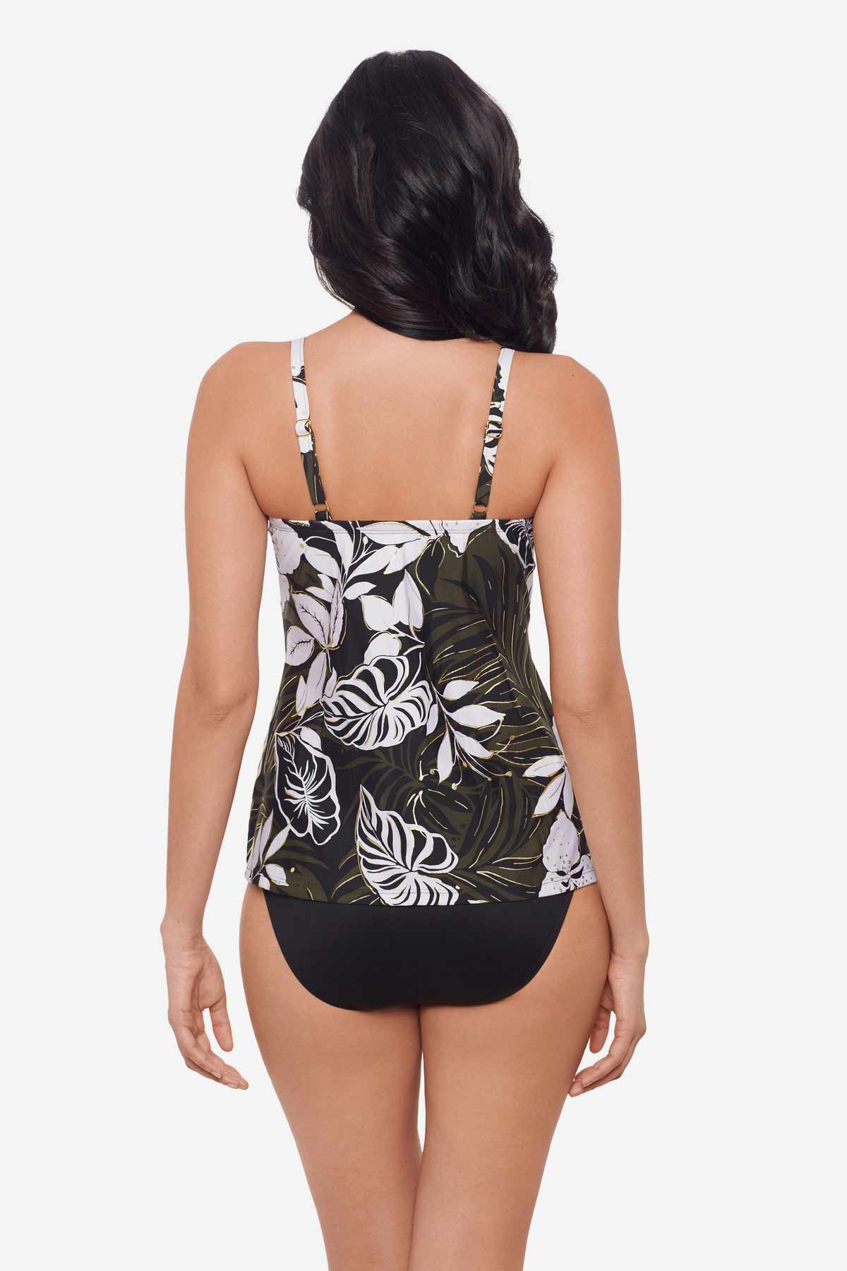 Miraclesuit Black/Multi Elle Dorado Love Knot Tankini Top DD-Cup