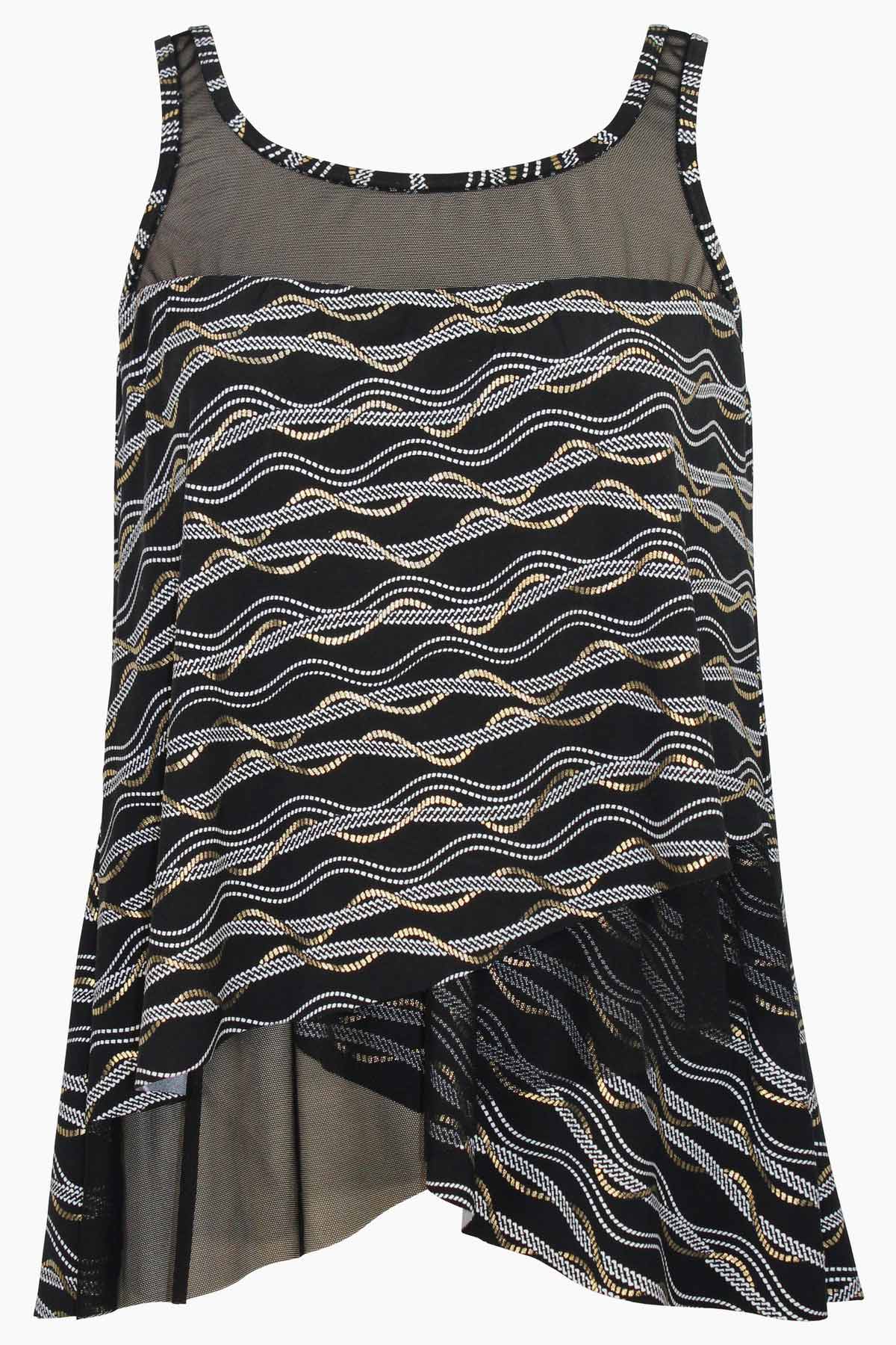 Miraclesuit Black/Multi Linked In Mirage Tankini DD-Cup