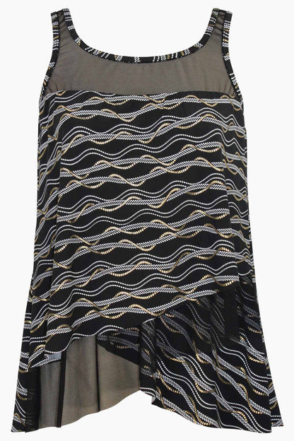 Miraclesuit Black/Multi Linked In Mirage Tankini DD-Cup
