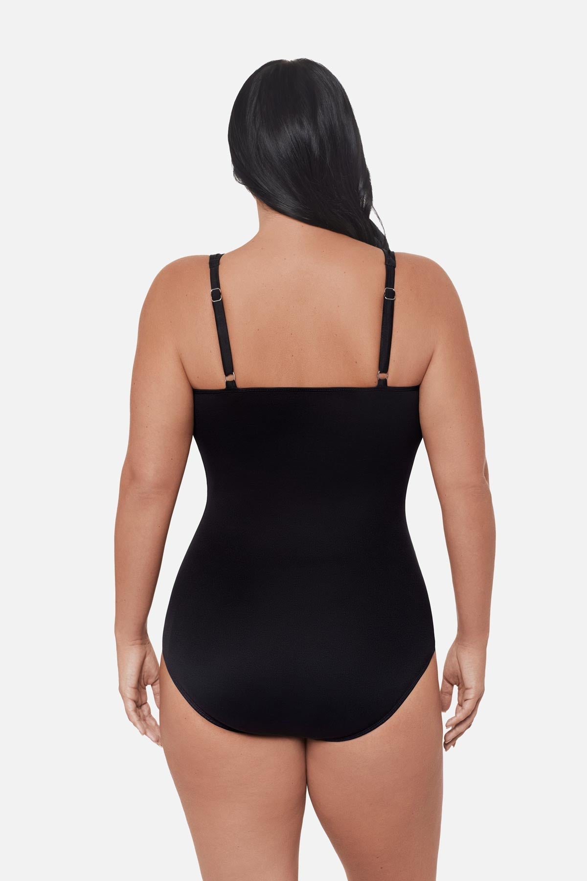 Miraclesuit Black/Multi Plus Size Sanibel One Piece Swimsuit in Ombra Fiore