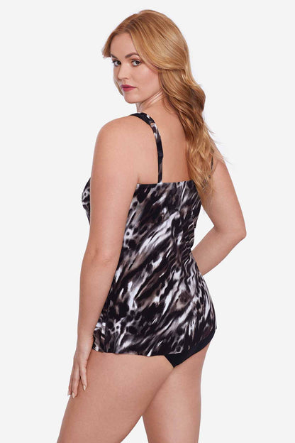 Miraclesuit Black/Brown Plus Size Tempest Mirage Tankini Top