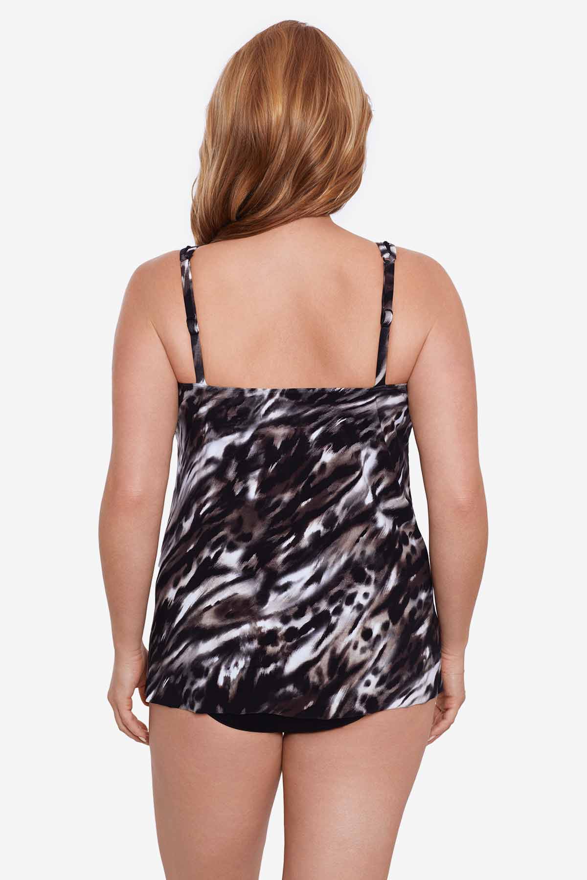 Miraclesuit Black/Brown Plus Size Tempest Mirage Tankini Top