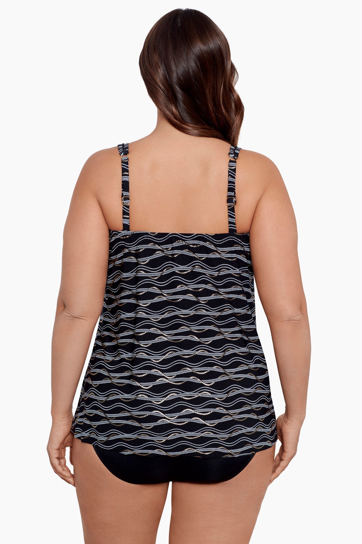 Miraclesuit Black/Multi Plus Size Linked In Mirage Tankini