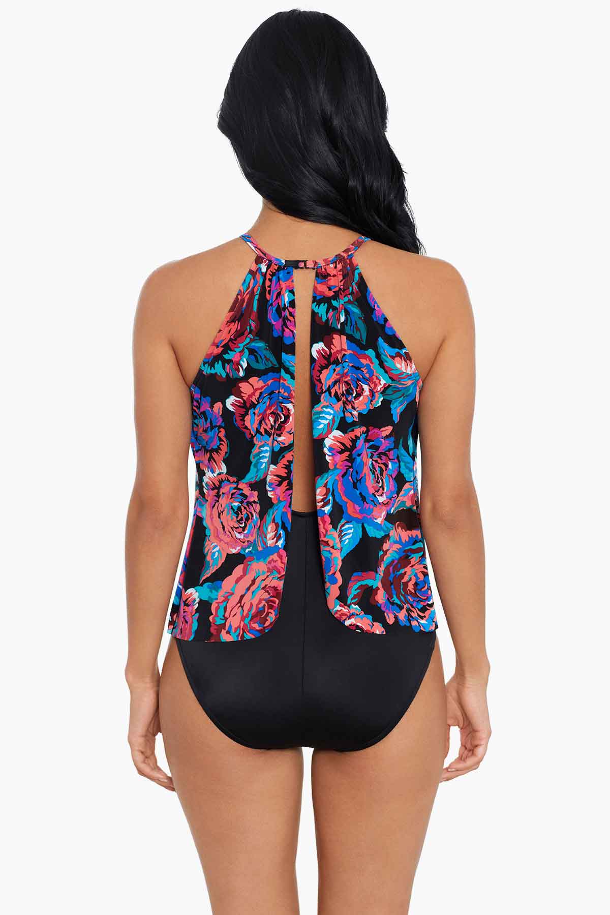 Miraclesuit Black/Multi Tummy Slimming Bathing Suits - Magicsuit Sonic Blooms Aubrey One Piece