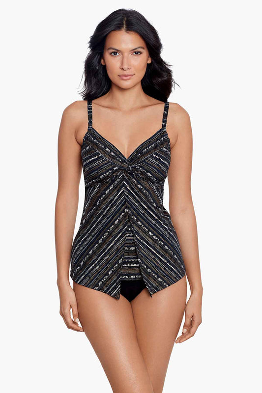 Miraclesuit Black/Multi Cypher Love Knot Tankini