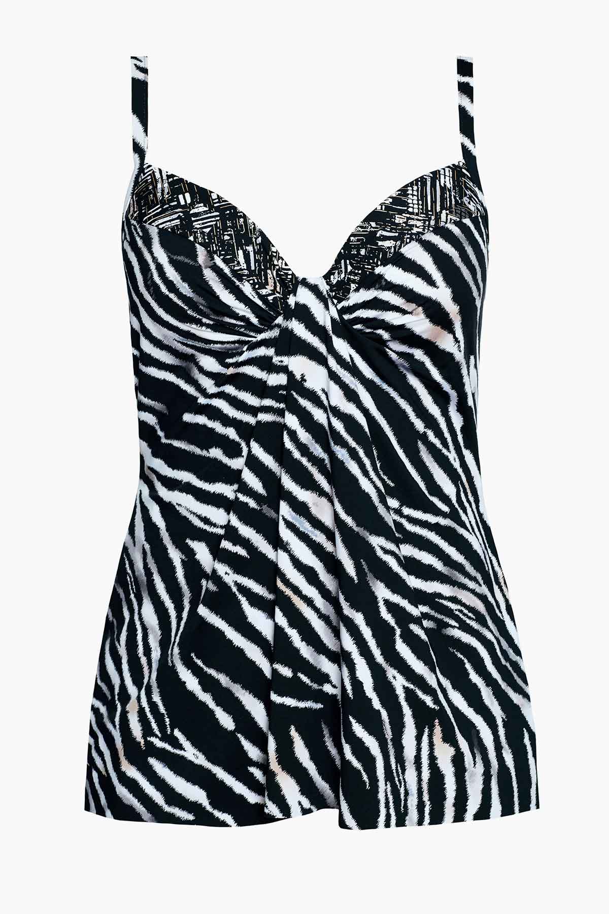 Miraclesuit Black/White Tigre Sombre Marina Tankini
