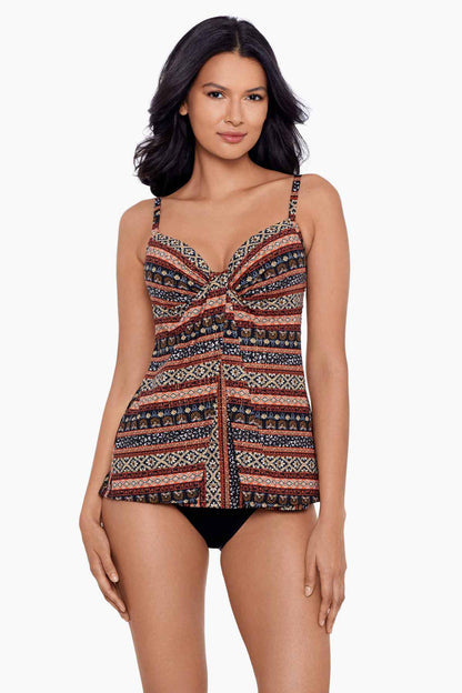 Miraclesuit Black/Multi Zwina Gala Tankini Top