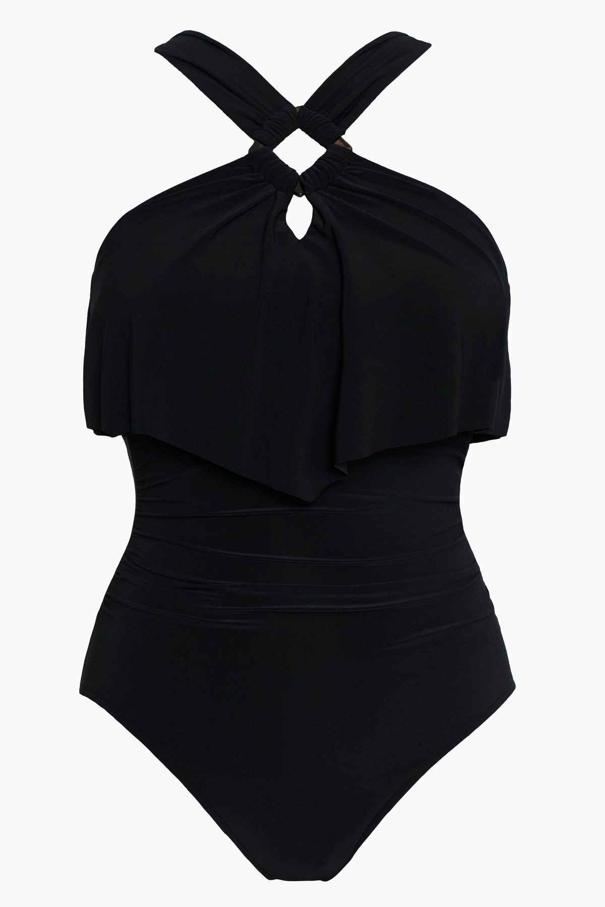 Miraclesuit Black Tummy Control Swimsuit One Piece - Magicsuit Square Cut Liza