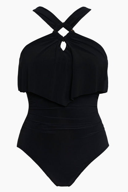Miraclesuit Black Tummy Control Swimsuit One Piece - Magicsuit Square Cut Liza