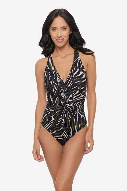 Miraclesuit Black/Multi Magicsuit Safari Sands Drew One Piece Swimsuit