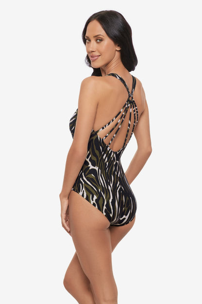 Miraclesuit Black/Multi Magicsuit Safari Sands Drew One Piece Swimsuit