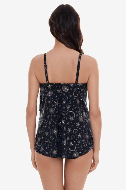Miraclesuit Black/Gold Grace Tankini Top in Lucky Stars