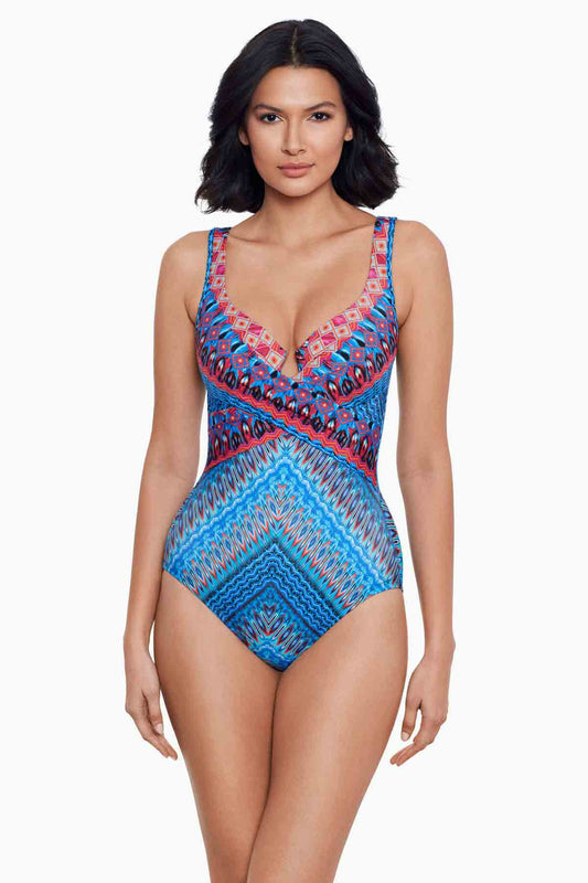 Miraclesuit Blue Casablanca Criss Cross One Piece