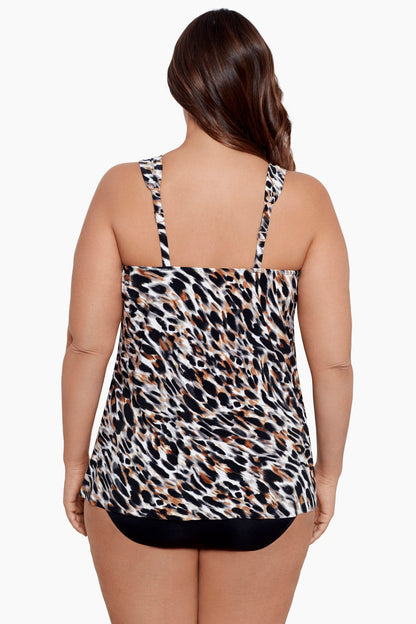 Miraclesuit Brown/Multi Plus Size Fur Realz Dazzle Tankini