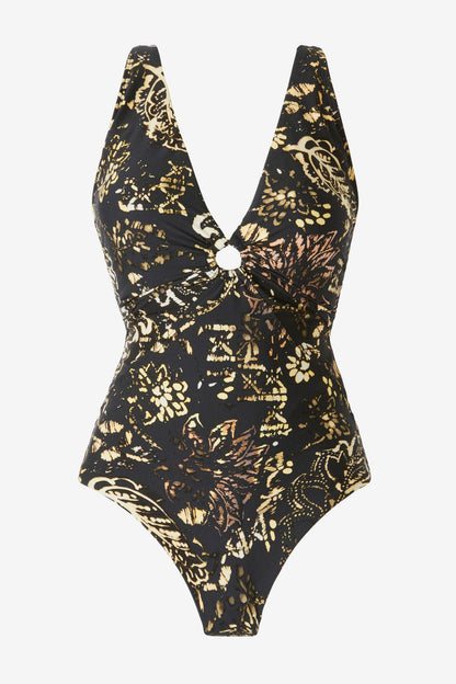 Miraclesuit Black/Multi Magicsuit Balinese Blakley One Piece Swimsuit