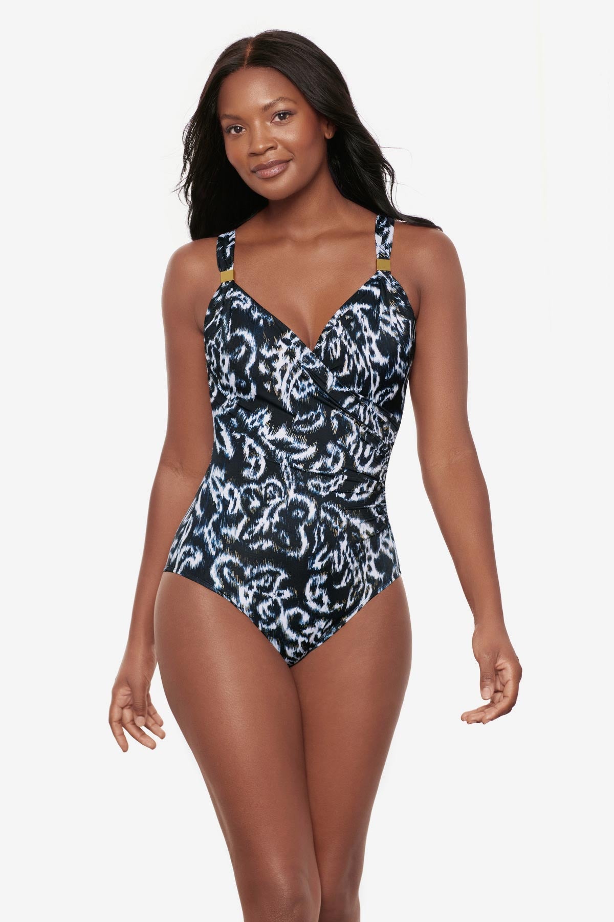 Miraclesuit Black/White Siren One Piece in Adorn