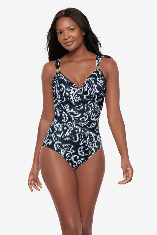 Miraclesuit Black/White Siren One Piece in Adorn