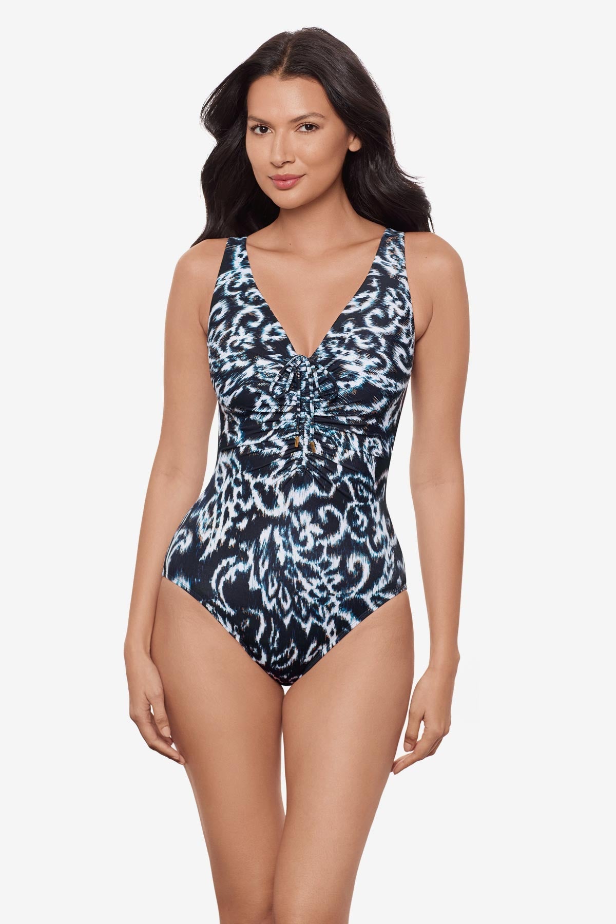 Miraclesuit Black/White Bella One Piece in Adorn