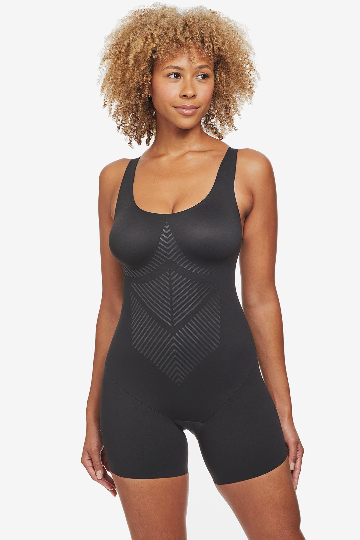 Miraclesuit Black Iconic Core Mid-Thigh Bodysuit with Rear Lift