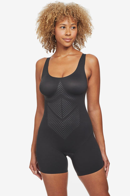 Miraclesuit Black Iconic Core Mid-Thigh Bodysuit with Rear Lift
