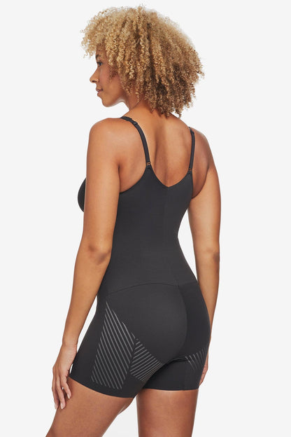 Miraclesuit Black Iconic Core Mid-Thigh Bodysuit with Rear Lift