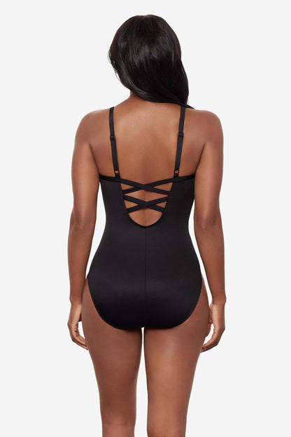 Miraclesuit Black/White Temptation One Piece in Fiore Di Luna