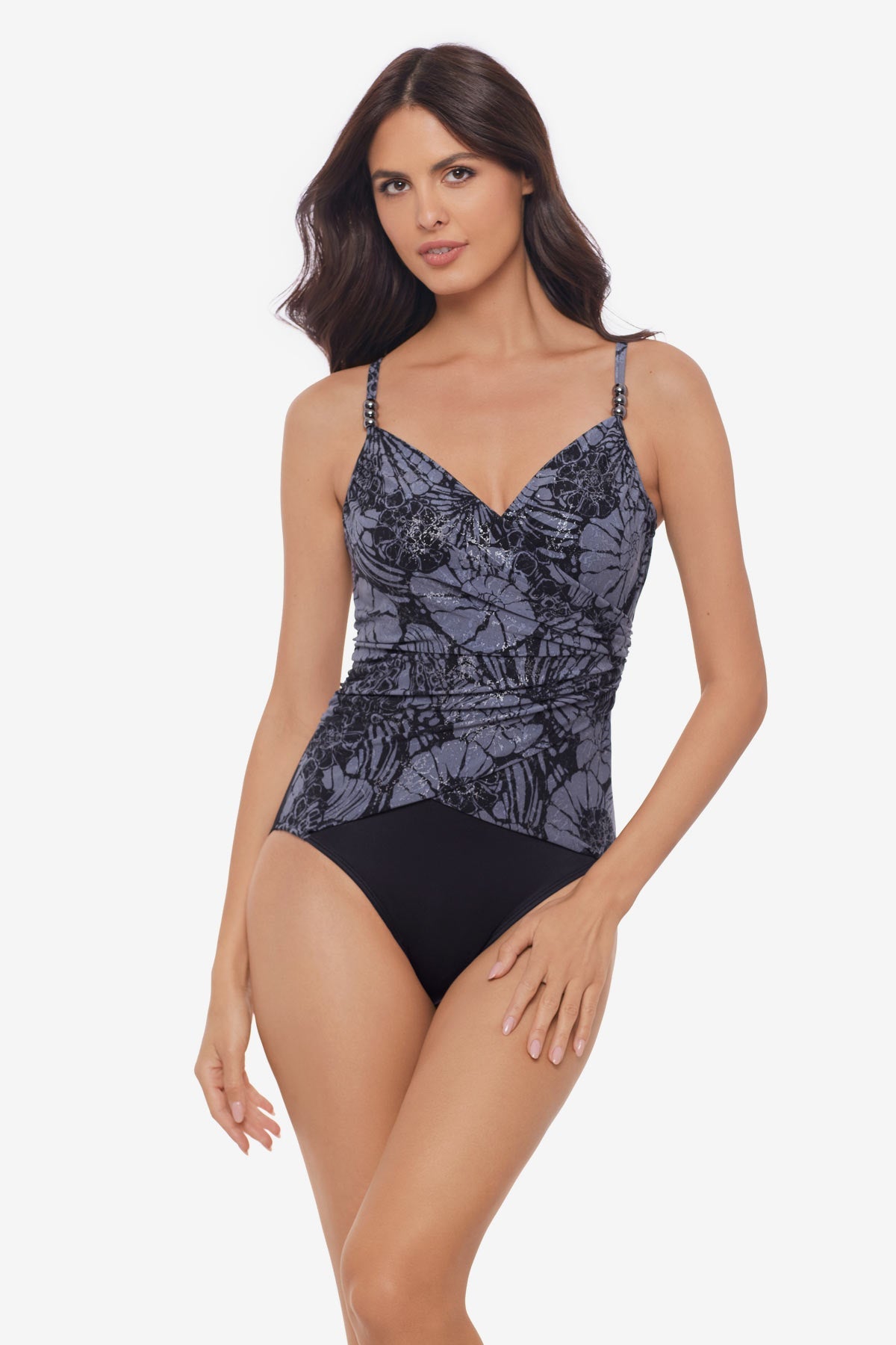 Miraclesuit Black/Multi Magicsuit Shell Beach Louise One Piece Swimsuit