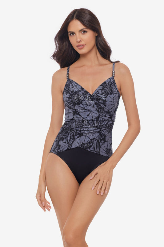 Miraclesuit Black/Multi Magicsuit Shell Beach Louise One Piece Swimsuit