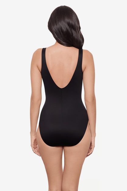 Miraclesuit Black/Brown Charmer One Piece in Raya De Safari