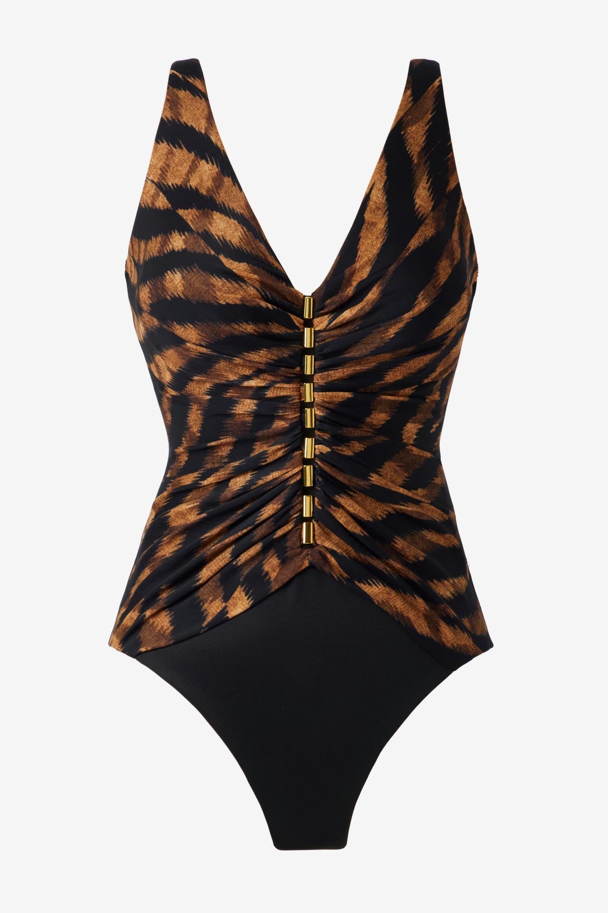 Miraclesuit Black/Brown Charmer One Piece in Raya De Safari