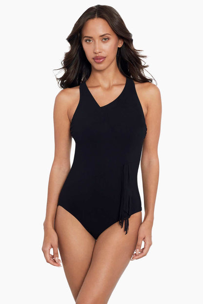 Miraclesuit Black Amoressa Banda Sashay One Piece Swimsuit