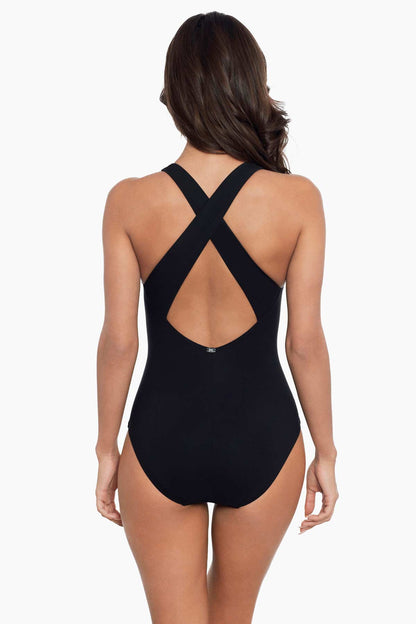 Miraclesuit Black Amoressa Banda Sashay One Piece Swimsuit