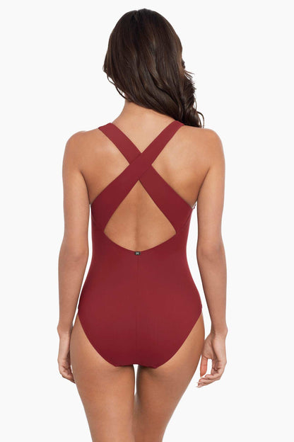 Miraclesuit Black Amoressa Banda Sashay One Piece Swimsuit