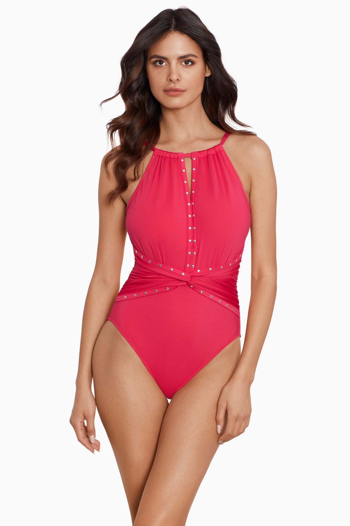 Miraclesuit Turquoise Magicsuit Riveted Diana One Piece Swimsuit