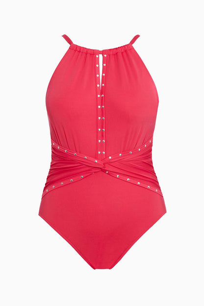 Miraclesuit Turquoise Magicsuit Riveted Diana One Piece Swimsuit