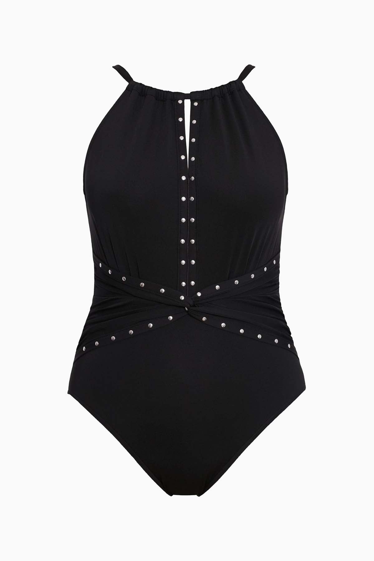 Miraclesuit Turquoise Magicsuit Riveted Diana One Piece Swimsuit