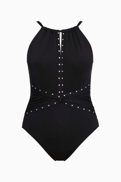 Miraclesuit Turquoise Magicsuit Riveted Diana One Piece Swimsuit