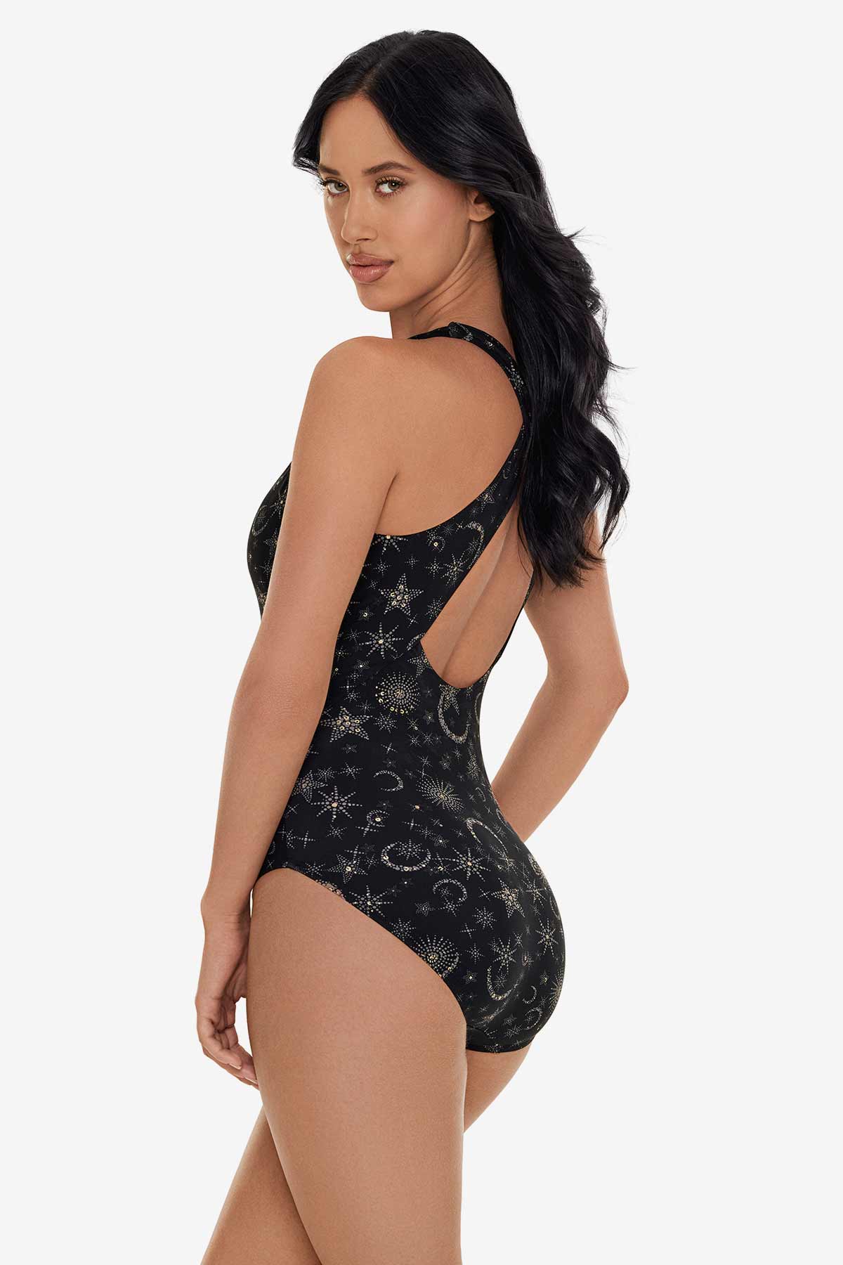 Miraclesuit Black/Gold Halle One Piece in Lucky Stars
