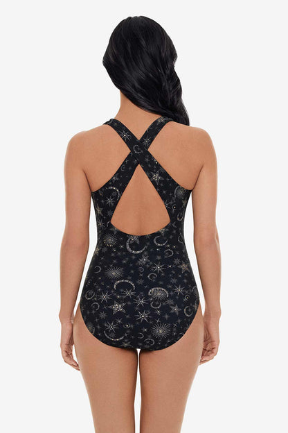 Miraclesuit Black/Gold Halle One Piece in Lucky Stars