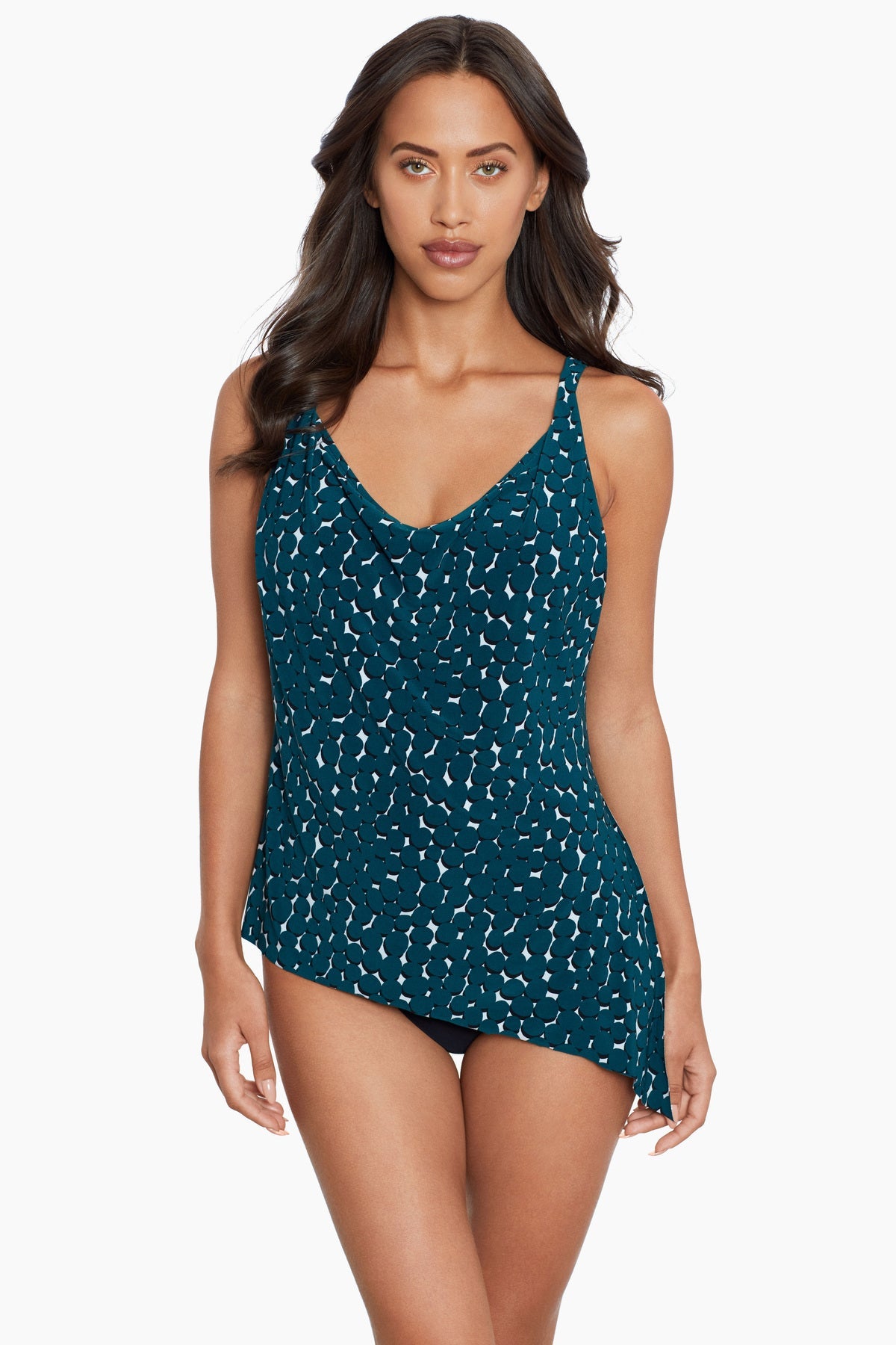 Miraclesuit Teal/Black Magicsuit Shadow Dot Winnie Tankini